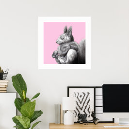 Poster Esquilo Vermelho com Cinza de Pele de Esquilo (Ume