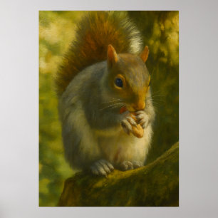 Poster Esquilo Woodland - Arte Real sobre a Vida Selvagem