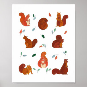 Poster Esquilos Fofos 