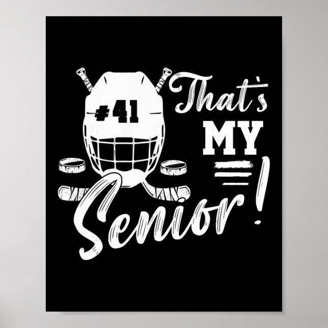 Poster Essa é a minha camisa de hóquei sênior noite númer (Frente)
