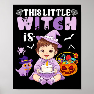 Poster Essa pequena bruxa faz 1 ano de aniversário de hal