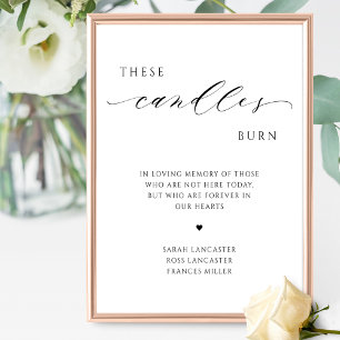 Poster Essas Velas Ardem, Sinal de Casamento em Memória