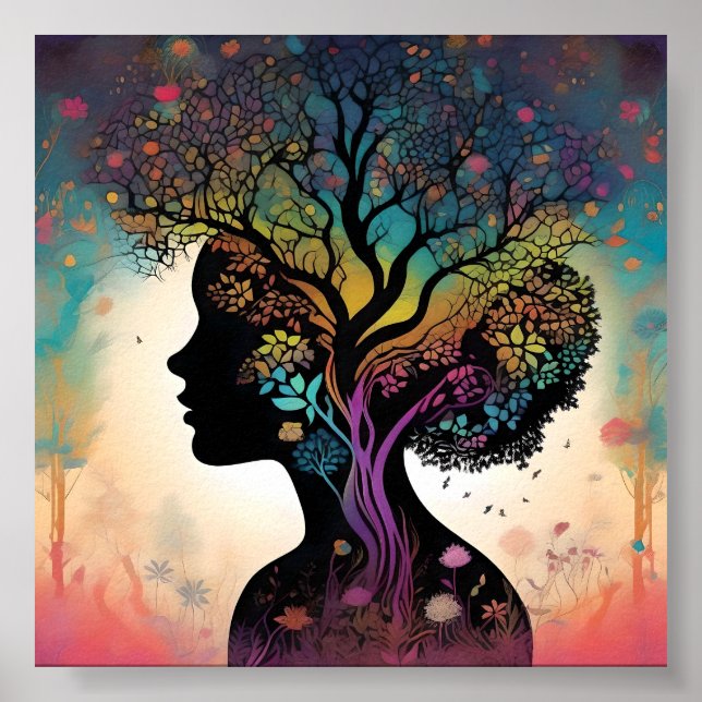 Poster **"Essência da Terra: Abstrato Mãe Natureza"* (Frente)