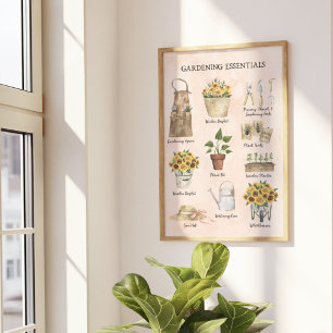 Poster Essencial de Jardinagem Ferramentas de Jardim de G