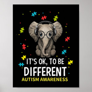 Poster Está bem ser diferente no elefante da consciência
