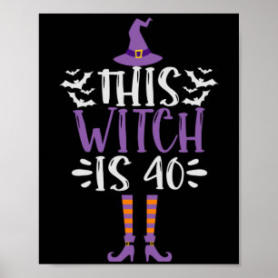 Poster Esta Bruxa é o 40º aniversário engraçado do Dia da