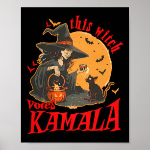 Poster Esta Bruxa Vota Kamala Witchy Halloween Feminista