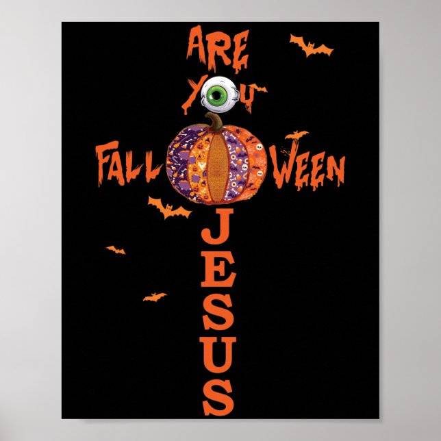 Poster Está Caindo Quando Jesus Cristo Halloween, Bomba C (Frente)