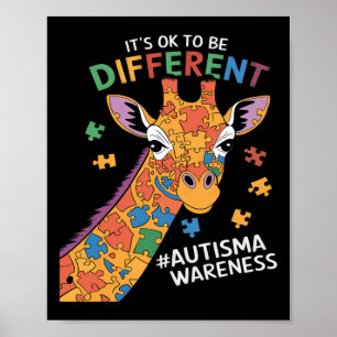 Poster Está Certo Ser Um Pouco Diferente Autismo De Giraf