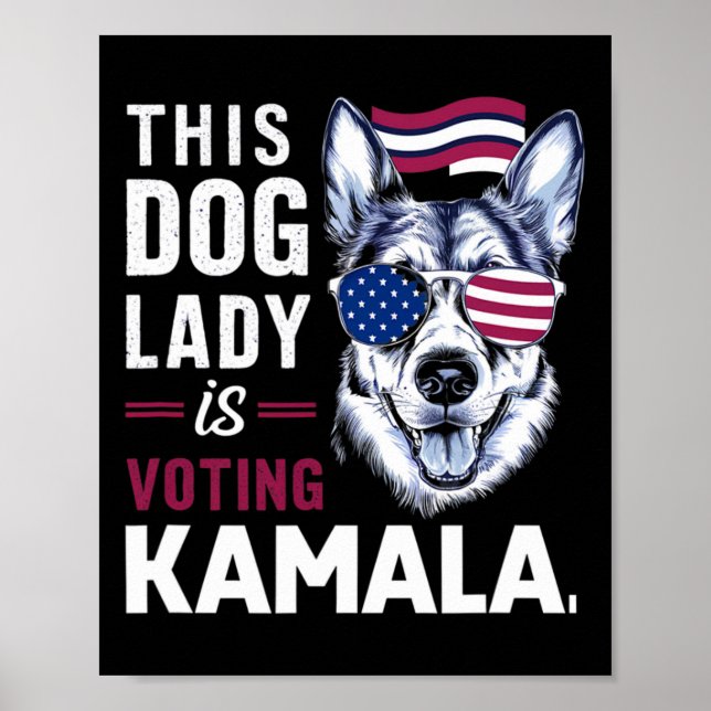 Poster Esta Dama De Cachorro Está Votando Kamala (Frente)