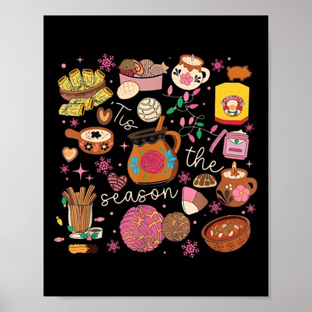 Poster Esta É A Época Da Comida Do Natal Mexicano Pan Dul (Frente)