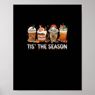 Poster Esta É A Época De Futebol Pumpkin Spice Halloween