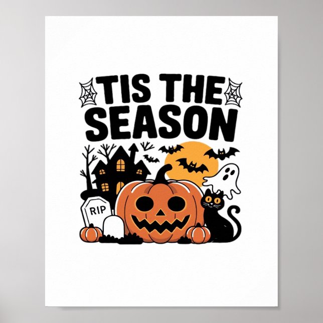 Poster Esta É A Época De Pumpkin Halloween Cai Engraçado  (Frente)