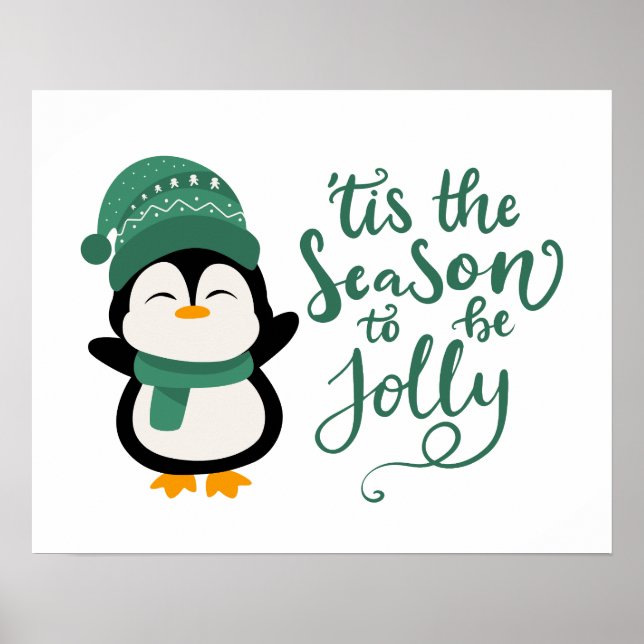 Poster Esta É A Época De Ser Jolly, Pinguim De Natal (Frente)