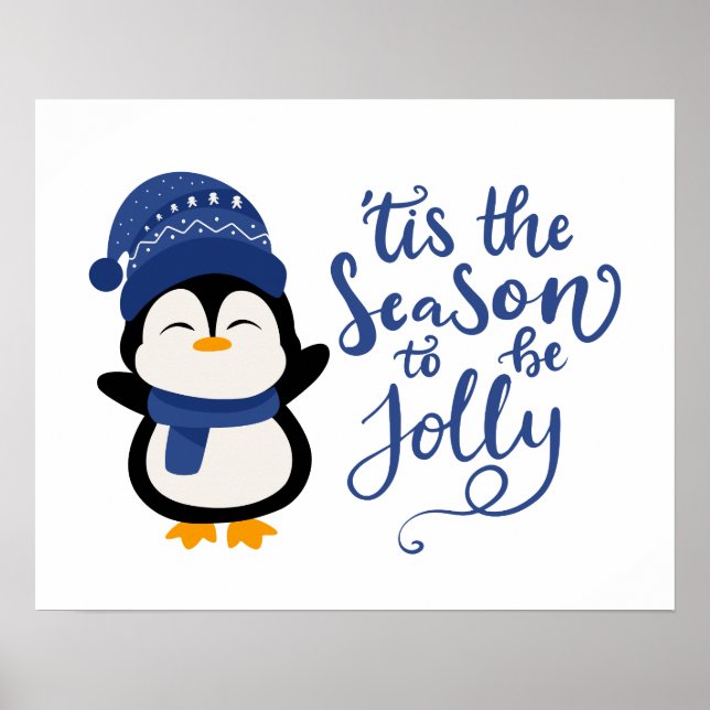 Poster Esta É A Época De Ser Jolly, Pinguim De Natal (Frente)