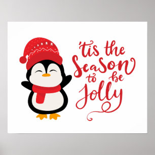Poster Esta É A Época De Ser Jolly, Pinguim De Natal