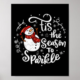 Poster Esta É A Época Para A Família De Natal De Snowman