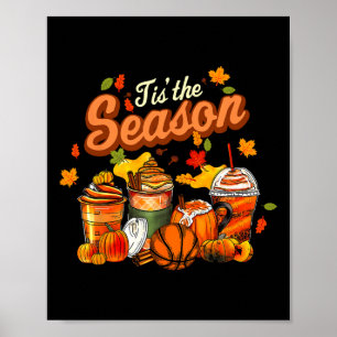 Poster Esta É A Época Pumpkin Leaf Latte Fall Voleibol