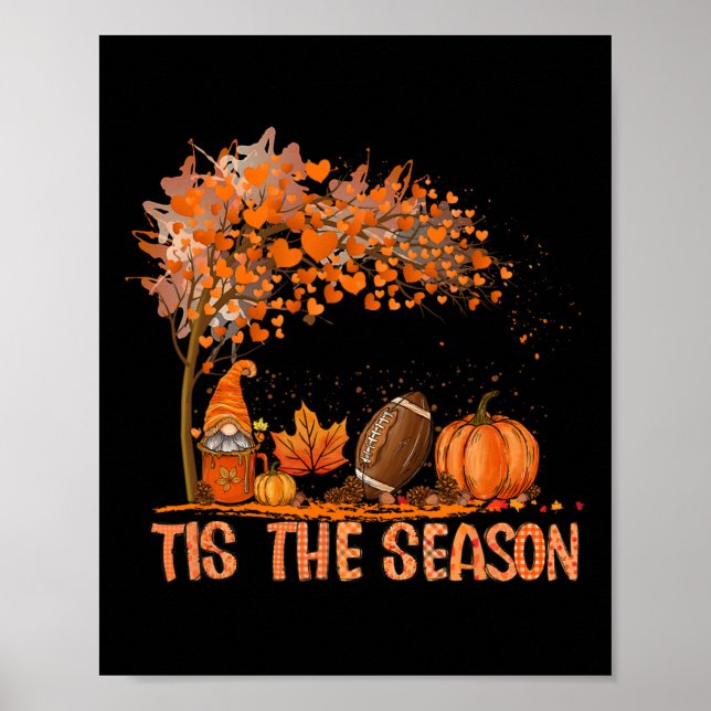 Poster Esta É A Época Pumpkin Spice Fall Folhas Au (Frente)