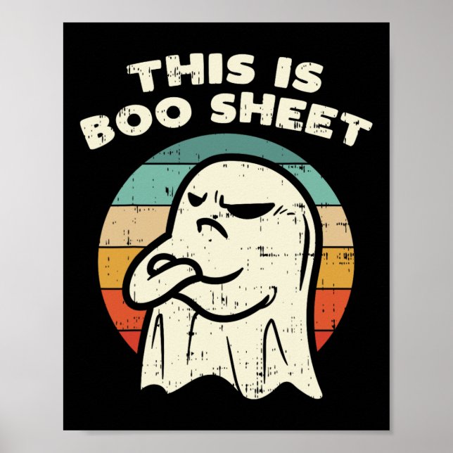 Poster Esta É A Folha De Boo Ghost Retro Halloween Costum (Frente)