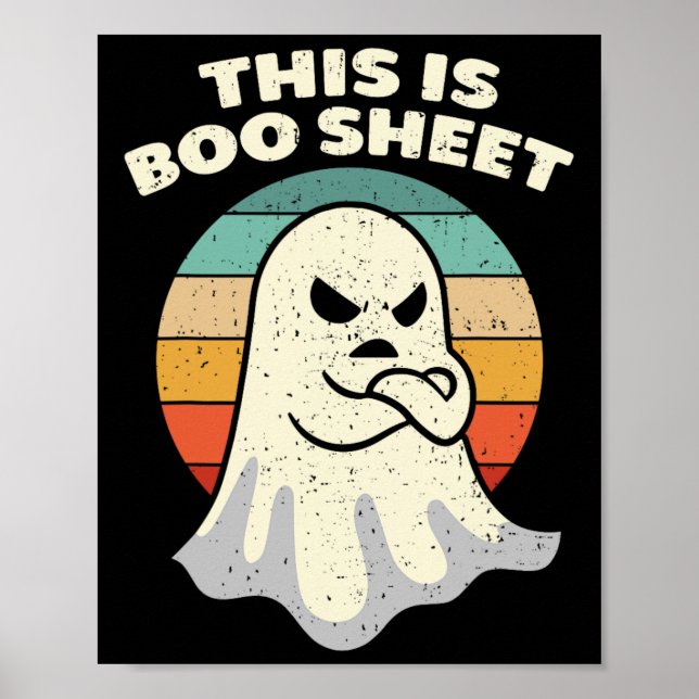 Poster Esta É A Folha De Boo Ghost Retro Halloween Costum (Frente)