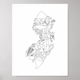 Poster Esta é a mão de Jersey desenhada