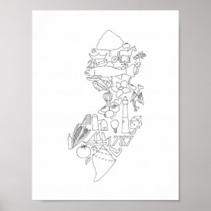 Poster Esta é a mão de Jersey desenhada