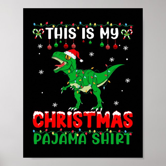 Poster Esta É A Minha Mãe De Natal Do Dinossauro Xmas (Frente)