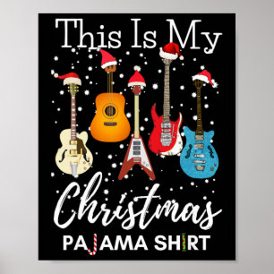 Poster Esta É Minha Guitarra De Pijama De Natal Guitarris