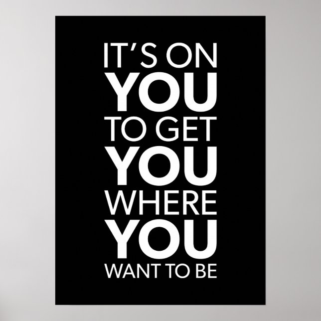 Poster Está em você, Motivação do Hustle Grind de Sucesso (Frente)