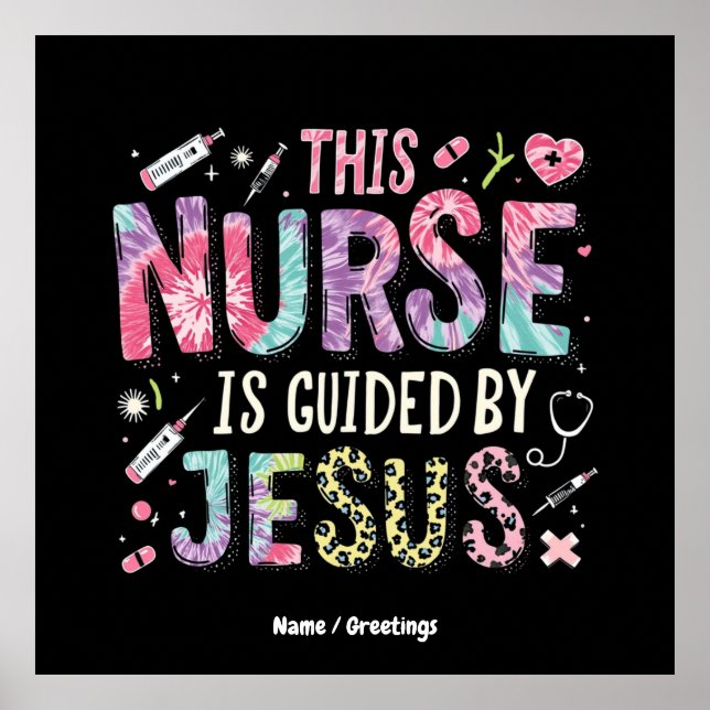 Poster Esta enfermeira é guiada por Jesus, dotado de Fé (Frente)