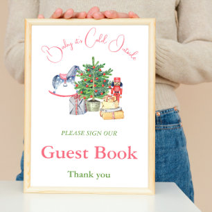 Poster Está Frio Lá Fora Livro de Visitas para Chás de Be
