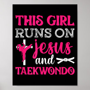 Poster Esta Garota Jesus Taekwondo Mulher Religião Karatê
