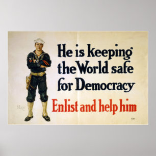 Pôster Está mantendo o mundo seguro para a democracia