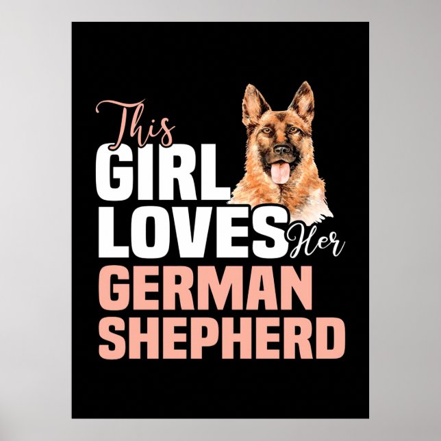 Poster Esta Menina Ama O German shepherd (Frente)