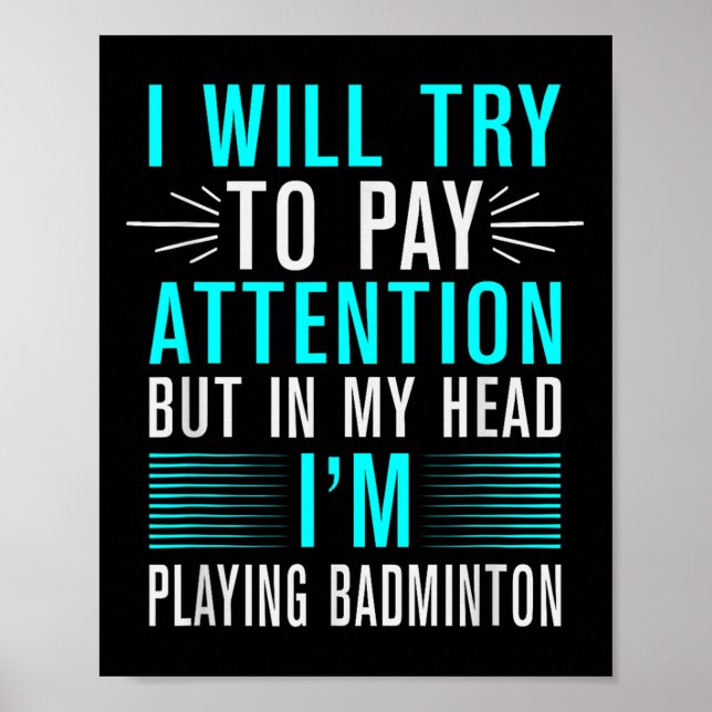 Poster Está No Meu Dna Badminton Shuttle Racket Badminton (Frente)