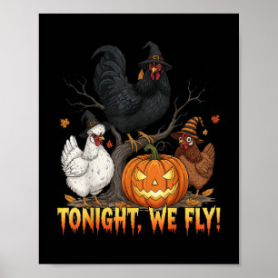 Poster Esta Noite Voamos Com A Bruxa Engraçada De Aves