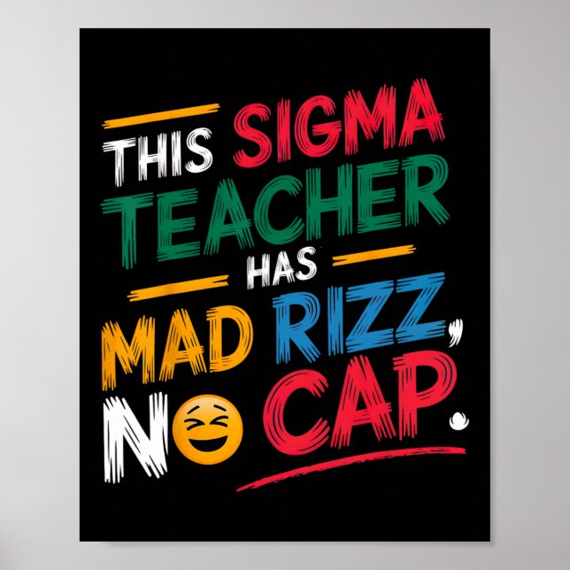 Poster Esta Professora Sigma Está Louca Com Rizz (Frente)