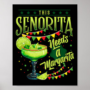 Poster Esta Senhorita Precisa De Uma Margarita Engraçada