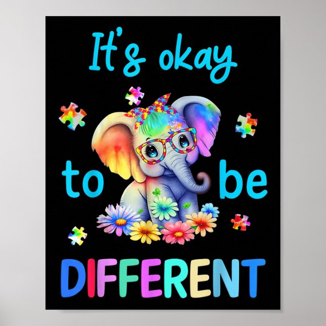 Poster Está Tudo Bem Ser Diferente Autismo Sensibilização (Frente)