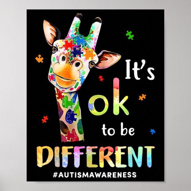 Poster Está Tudo Bem Ser Diferente Quebra-cabeça De Giraf (Frente)