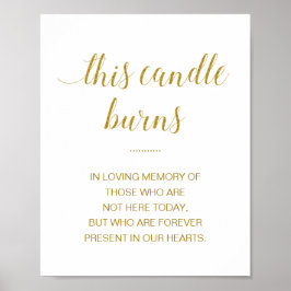Poster Esta Vela Arde Em Memória Amorosa Casamento Dourad