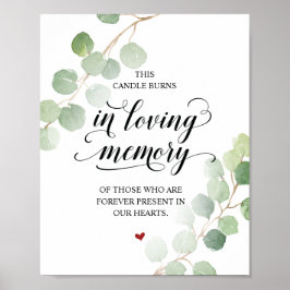 Poster Esta vela arde em memória amorosa Placa comemorati