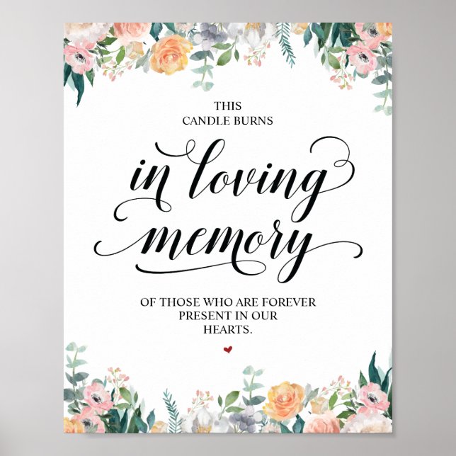 Poster Esta vela arde em memória amorosa Placa de Memoria (Frente)