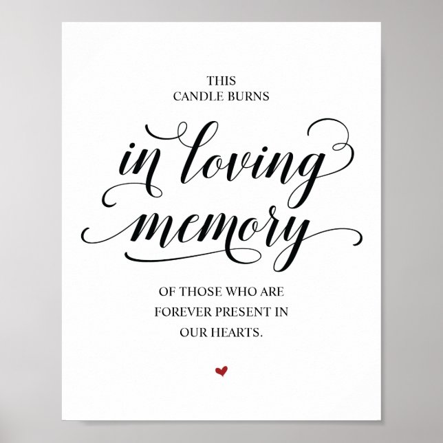 Poster Esta vela arde em memória amorosa Placa Memorial (Frente)