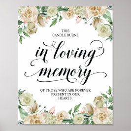 Poster Esta vela arde em memória amorosa Placa Memorial