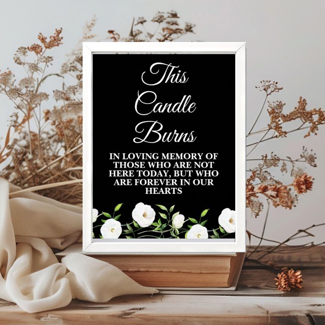 Poster Esta Vela Burns White Floral Memorial (Criador carregado)