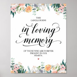 Poster Esta vela queima em memória amorosa Placa comemora