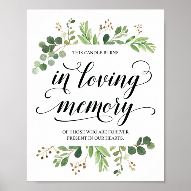 Poster Esta vela queima em memória amorosa Placa comemora (Frente)