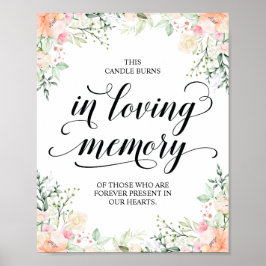 Poster Esta vela queima em memória amorosa Placa Memorial